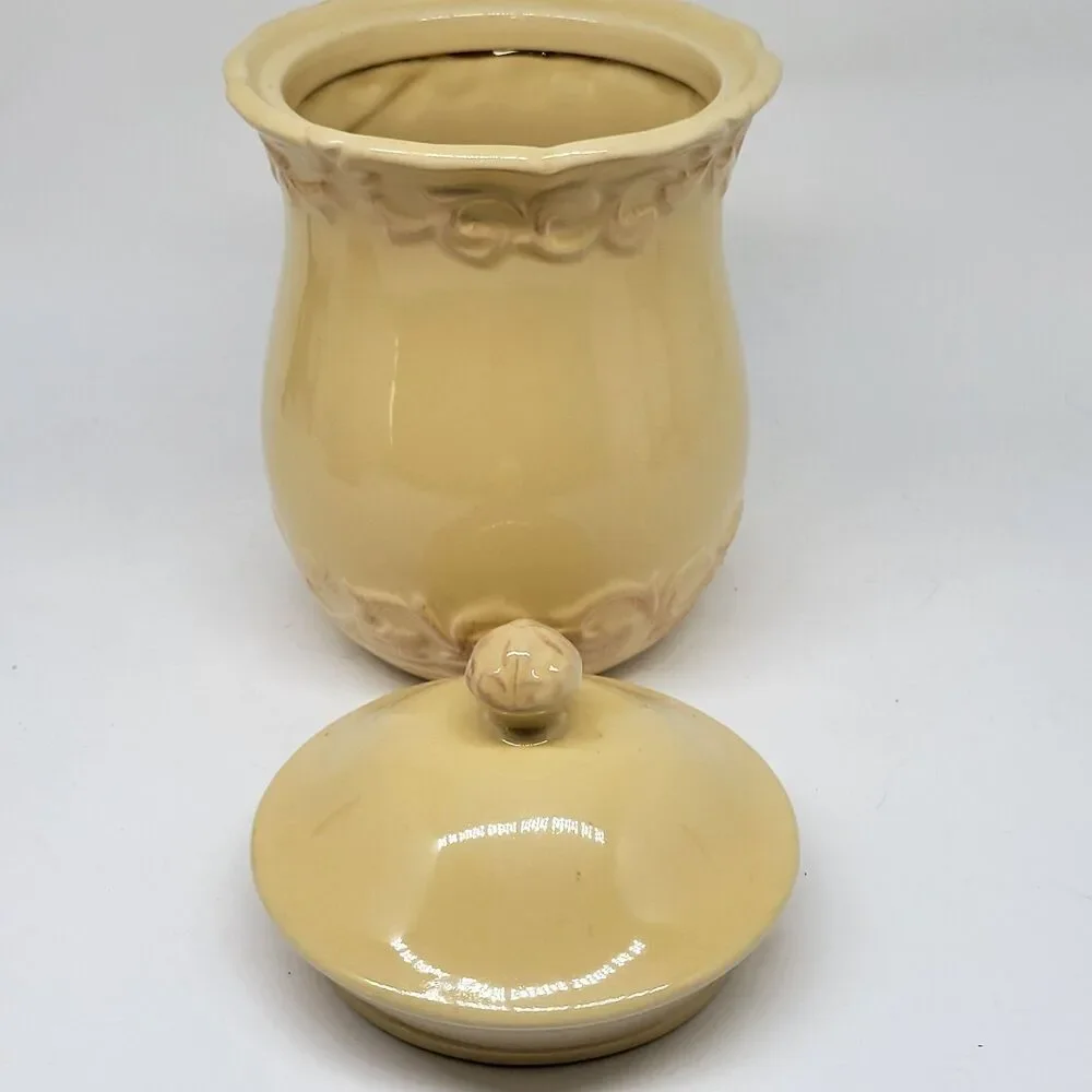 J C Penny Chris Madden Felice Yellow Large Canister 9